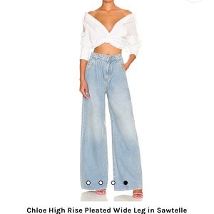 Grlfrnd Chloe High Rise Pleated Wide Leg in Sawtelle size 27